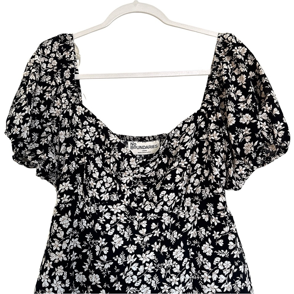 No Boundaries Black & White Floral Mini Dress | Size L - Picture 3 of 5
